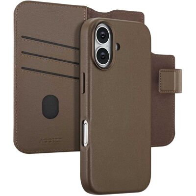 Accezz Leather Bookcase 2-in-1 met MagSafe voor de Apple iPhone 17 - Coffee Brown Accezz Leather Bookcase 2-in-1 met MagSafe voor de Apple iPhone 17 - Coffee Brown