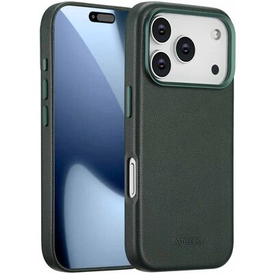 Accezz MagSafe Leather Backcover voor de Apple iPhone 17 Pro - Cedar Green Accezz MagSafe Leather Backcover voor de Apple iPhone 17 Pro - Cedar Green