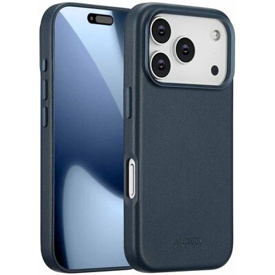Accezz MagSafe Leather Backcover voor de Apple iPhone 17 Pro - Nightfall Blue Accezz MagSafe Leather Backcover voor de Apple iPhone 17 Pro - Nightfall Blue