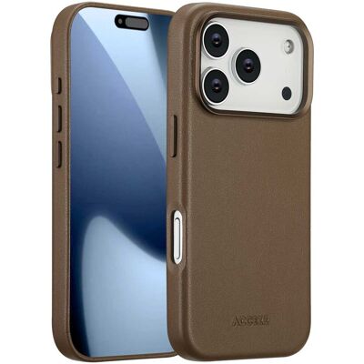 Accezz MagSafe Leather Backcover voor de Apple iPhone 17 Pro - Coffee Brown Accezz MagSafe Leather Backcover voor de Apple iPhone 17 Pro - Coffee Brown