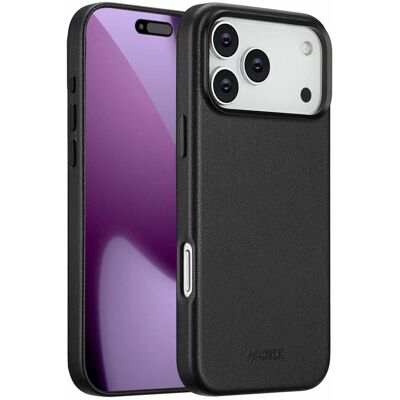 Accezz MagSafe Leather Backcover voor de Apple iPhone 17 Pro Max - Onyx Black Accezz MagSafe Leather Backcover voor de Apple iPhone 17 Pro Max - Onyx Black