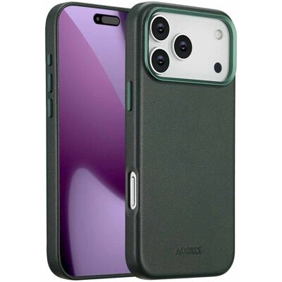 Accezz MagSafe Leather Backcover voor de Apple iPhone 17 Pro Max - Cedar Green Accezz MagSafe Leather Backcover voor de Apple iPhone 17 Pro Max - Cedar Green