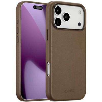 Accezz MagSafe Leather Backcover voor de Apple iPhone 17 Pro Max - Coffee Brown Accezz MagSafe Leather Backcover voor de Apple iPhone 17 Pro Max - Coffee Brown