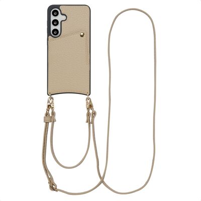 Selencia Nova Telefoonhoes met Koord en Pashouder voor de Samsung Galaxy S25 / S24 - Beige Selencia Nova Telefoonhoes met Koord en Pashouder voor de Samsung Galaxy S25 / S24 - Beige