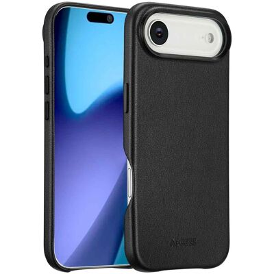 Accezz MagSafe Leather Backcover voor de Apple iPhone Air - Onyx Black Accezz MagSafe Leather Backcover voor de Apple iPhone Air - Onyx Black