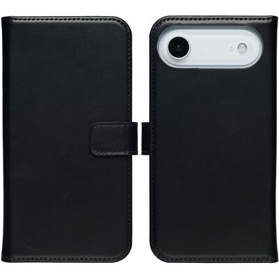 Selencia Echt Leren Bookcase voor de Apple iPhone Air - Zwart Selencia Echt Leren Bookcase voor de Apple iPhone Air - Zwart
