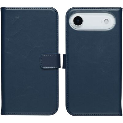 Selencia Echt Leren Bookcase voor de Apple iPhone Air - Blauw Selencia Echt Leren Bookcase voor de Apple iPhone Air - Blauw