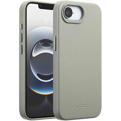 Accezz MagSafe Leather Backcover voor de Apple iPhone 17e / 16e - Light Grey Accezz MagSafe Leather Backcover voor de Apple iPhone 17e / 16e - Light Grey