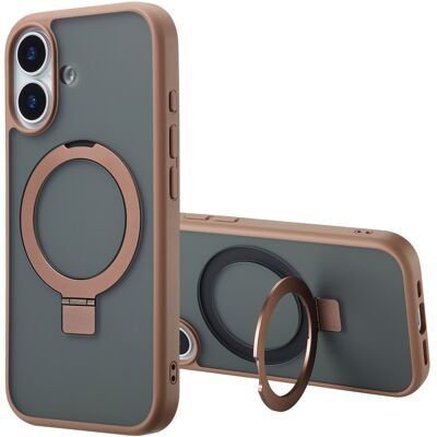 Accezz Ring Stand Backcover met MagSafe voor de Apple iPhone 17 - Bruin Accezz Ring Stand Backcover met MagSafe voor de Apple iPhone 17 - Bruin