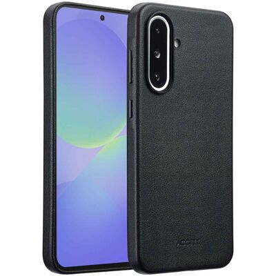 Accezz MagSafe Leather Backcover voor de Samsung Galaxy A36 / A56 - Onyx Black Accezz MagSafe Leather Backcover voor de Samsung Galaxy A36 / A56 - Onyx Black