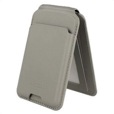 Accezz Magnetische Leren Wallet met standaard - Geschikt voor Apple Find My - Light Grey Accezz Magnetische Leren Wallet met standaard - Geschikt voor Apple Find My - Light Grey