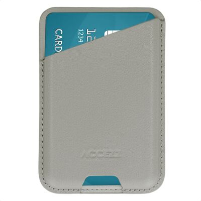 Accezz Magnetische Leren Kaarthouder - Geschikt voor Apple Find My - Light Grey Accezz Magnetische Leren Kaarthouder - Geschikt voor Apple Find My - Light Grey