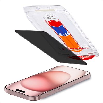 Accezz Gehard Glas Privacy Screenprotector + Applicator voor de Apple iPhone 16 / 15 Accezz Gehard Glas Privacy Screenprotector + Applicator voor de Apple iPhone 16 / 15