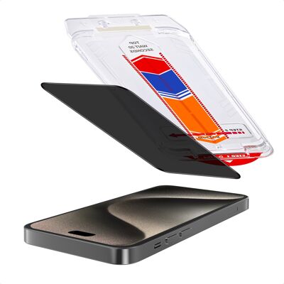 Accezz Gehard Glas Privacy Screenprotector + Applicator voor de Apple iPhone 15 Pro Accezz Gehard Glas Privacy Screenprotector + Applicator voor de Apple iPhone 15 Pro