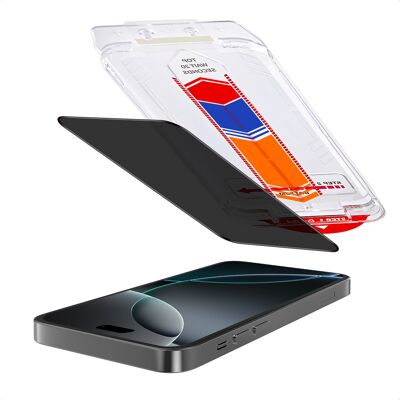 Accezz Gehard Glas Privacy Screenprotector + Applicator voor de Apple iPhone 16 Pro Accezz Gehard Glas Privacy Screenprotector + Applicator voor de Apple iPhone 16 Pro
