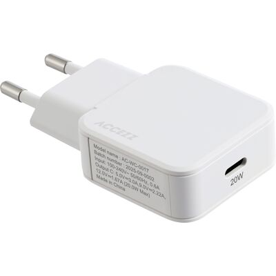 Accezz Ultra Slim GaN Oplader - USB-C - 20W - Wit Accezz Ultra Slim GaN Oplader - USB-C - 20W - Wit