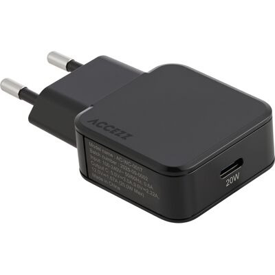 Accezz Ultra Slim GaN Oplader - USB-C - 20W - Zwart Accezz Ultra Slim GaN Oplader - USB-C - 20W - Zwart