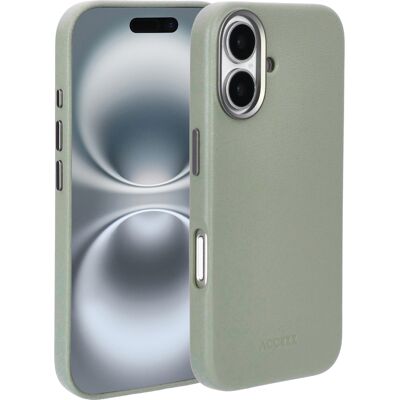 Accezz MagSafe Leather Backcover voor de Apple iPhone 16 - Light Grey Accezz MagSafe Leather Backcover voor de Apple iPhone 16 - Light Grey