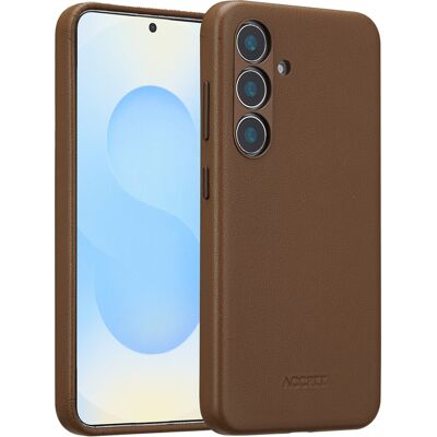 Accezz MagSafe Leather Backcover voor de Samsung Galaxy S25 - Coffee Brown Accezz MagSafe Leather Backcover voor de Samsung Galaxy S25 - Coffee Brown