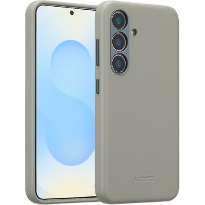 Accezz MagSafe Leather Backcover voor de Samsung Galaxy S25 - Light Grey Accezz MagSafe Leather Backcover voor de Samsung Galaxy S25 - Light Grey