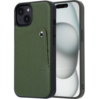Selencia Riva Backcover met Pashouder voor de Apple iPhone 15 - Sage Green Selencia Riva Backcover met Pashouder voor de Apple iPhone 15 - Sage Green