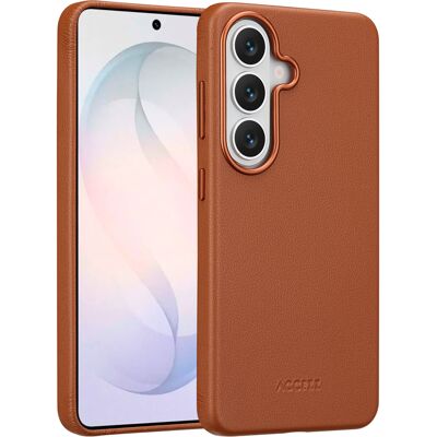 Accezz MagSafe Leather Backcover voor de Samsung Galaxy S26 - Sienna Brown Accezz MagSafe Leather Backcover voor de Samsung Galaxy S26 - Sienna Brown