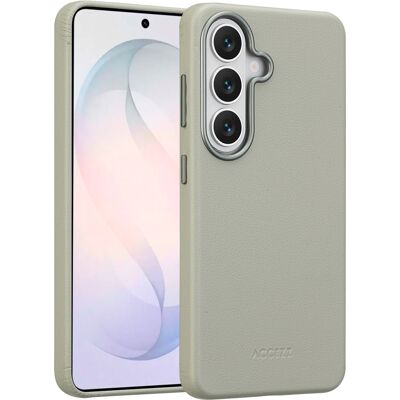 Accezz MagSafe Leather Backcover voor de Samsung Galaxy S26 - Light Grey Accezz MagSafe Leather Backcover voor de Samsung Galaxy S26 - Light Grey