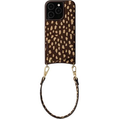 Selencia Nova Real Leather Backcover met Koord en Pashouder voor de Apple iPhone 15 Pro - Fawn Chic Selencia Nova Real Leather Backcover met Koord en Pashouder voor de Apple iPhone 15 Pro - Fawn Chic
