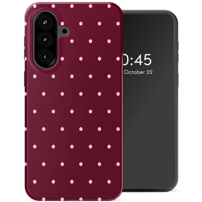 Selencia Vivid Backcover voor de Samsung Galaxy A57 (5G) - Happy Dots Burgundy Selencia Vivid Backcover voor de Samsung Galaxy A57 (5G) - Happy Dots Burgundy