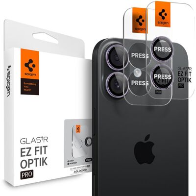 Spigen Optik Pro EZ Fit Lens Protector - Cameralens bescherming (2-pack) voor de Apple iPhone 17 / 16 Plus - Paars Spigen Optik Pro EZ Fit Lens Protector - Cameralens bescherming (2-pack) voor de Apple iPhone 17 / 16 Plus - Paars