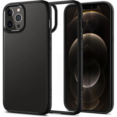 Spigen Ultra Hybrid Backcover voor de Apple iPhone 12 (Pro) - Zwart Spigen Ultra Hybrid Backcover voor de Apple iPhone 12 (Pro) - Zwart