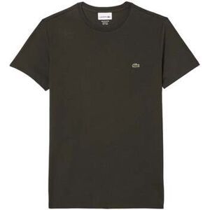 Lacoste T-shirt Cotton Pima Crew Neck T-Shirt Dark Brown Bruin Lacoste T-shirt Cotton Pima Crew Neck T-Shirt Dark Brown Bruin