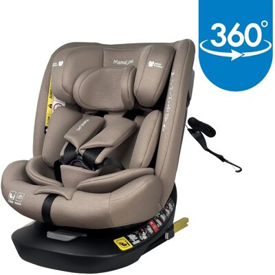 MamaLoes Sef Taupe 40-150 cm 360° i-Size Autostoel MamaLoes Sef Taupe 40-150 cm 360° i-Size Autostoel