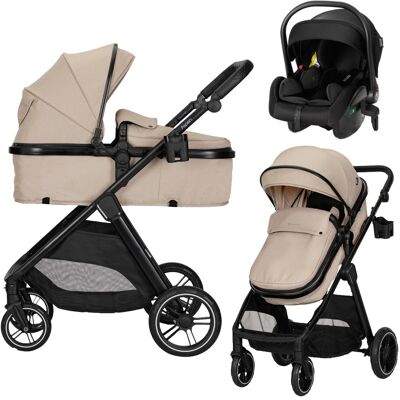 Lorelli Aspen Cappuccino 3-in-1 Combi Kinderwagen incl. i-Size Autostoel Lorelli Aspen Cappuccino 3-in-1 Combi Kinderwagen incl. i-Size Autostoel