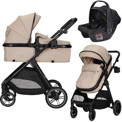 Lorelli Aspen Cappuccino 3-in-1 Combi Kinderwagen met i-Size Autostoel Lorelli Aspen Cappuccino 3-in-1 Combi Kinderwagen met i-Size Autostoel