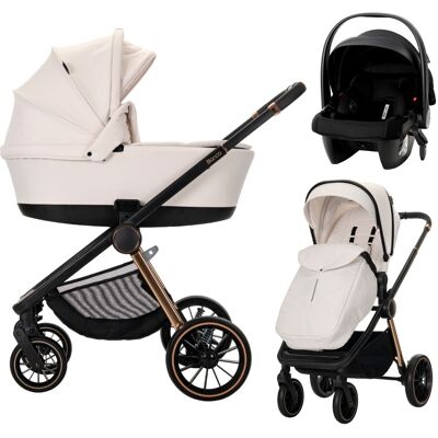 Lorelli Bianca Beige Latte 3-in-1 Kinderwagen incl. i-Size Autostoel Lorelli Bianca Beige Latte 3-in-1 Kinderwagen incl. i-Size Autostoel