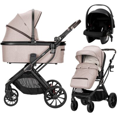 Lorelli Glory Beige 3-in-1 Kinderwagen met i-Size Autostoel Lorelli Glory Beige 3-in-1 Kinderwagen met i-Size Autostoel