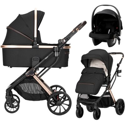 Lorelli Glory Black 3-in-1 Kinderwagen met i-Size Autostoel Lorelli Glory Black 3-in-1 Kinderwagen met i-Size Autostoel