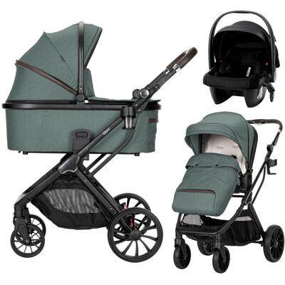Lorelli Glory Green 3-in-1 Kinderwagen met i-Size Autostoel Lorelli Glory Green 3-in-1 Kinderwagen met i-Size Autostoel