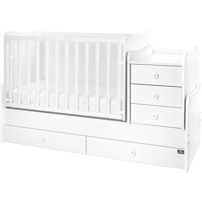 Lorelli Maxi Plus Trio White 70 x 160 cm Ledikant / Bureau Lorelli Maxi Plus Trio White 70 x 160 cm Ledikant / Bureau