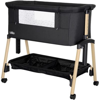 Lorelli Millie Black/Wood Wieg Aan Bed Lorelli Millie Black/Wood Wieg Aan Bed