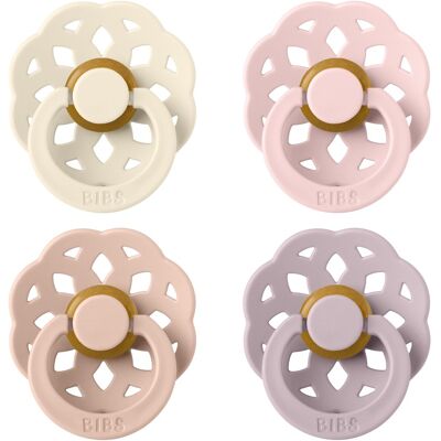 Bibs Boheme Ivory/Blush/Blossom/Dusky 0-6 mnd 4 stuks Fopspeen Bibs Boheme Ivory/Blush/Blossom/Dusky 0-6 mnd 4 stuks Fopspeen