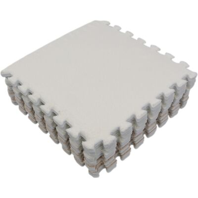 Eco Toys Nougat/Wit Checkered Pluche Schuimrubber Speelmat Eco Toys Nougat/Wit Checkered Pluche Schuimrubber Speelmat