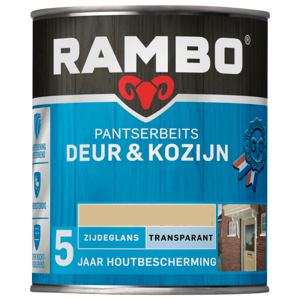 Rambo Pantserbeits Deur & Kozijn Zijdeglans Transparant 750 ml - Teakhout Rambo Pantserbeits Deur & Kozijn Zijdeglans Transparant 750 ml - Teakhout