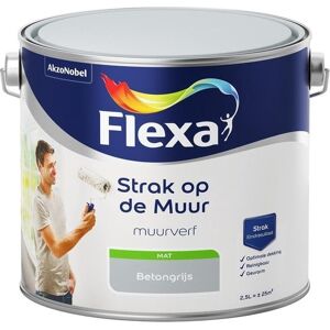 Flexa Strak op de Muur Muurverf - Mat - 2,5 liter - Beton Flexa Strak op de Muur Muurverf - Mat - 2,5 liter - Beton