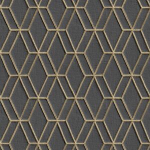 Dutch Wallcoverings Wallstitch/Bs1 Hexagonal Black - Zwart Dutch Wallcoverings Wallstitch/Bs1 Hexagonal Black - Zwart