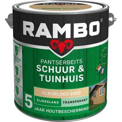 Rambo Pantserbeits Schuur & Tuinhuis Zijdeglans Transparant - Blank Rambo Pantserbeits Schuur & Tuinhuis Zijdeglans Transparant - Blank