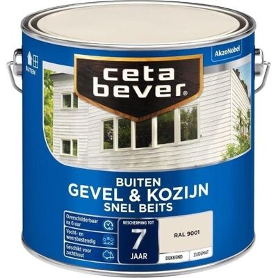 Cetabever Gevel en Kozijn Snel Beits Dekkend Zijdemat - RAL 9001 Cetabever Gevel en Kozijn Snel Beits Dekkend Zijdemat - RAL 9001
