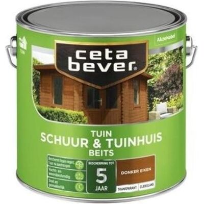 Cetabever Schuur en Tuinhuis Beits Transparant Zijdeglans - Donker Eiken Cetabever Schuur en Tuinhuis Beits Transparant Zijdeglans - Donker Eiken
