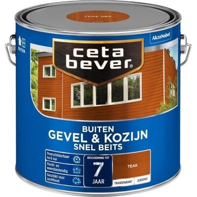 Cetabever Gevel en Kozijn Snel Beits Transparant Zijdemat - Teak Cetabever Gevel en Kozijn Snel Beits Transparant Zijdemat - Teak